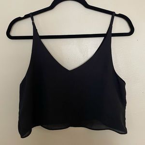 TOPSHOP Flowy Black Crop Top 38EU